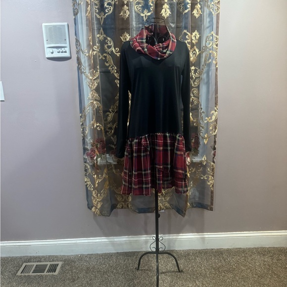 Reborn Dresses & Skirts - Reborn Black and Red Plaid Long Sleeve Dress